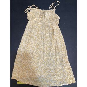 Billabong Yellow and White Spagetti Strap Dress Size S